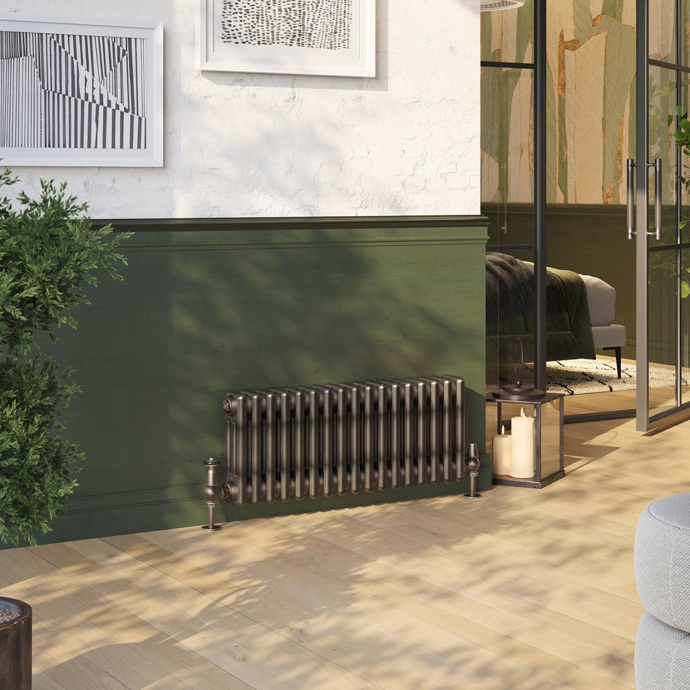 Clement Raw Metal Triple Horizontal Column Radiator 300x785mm