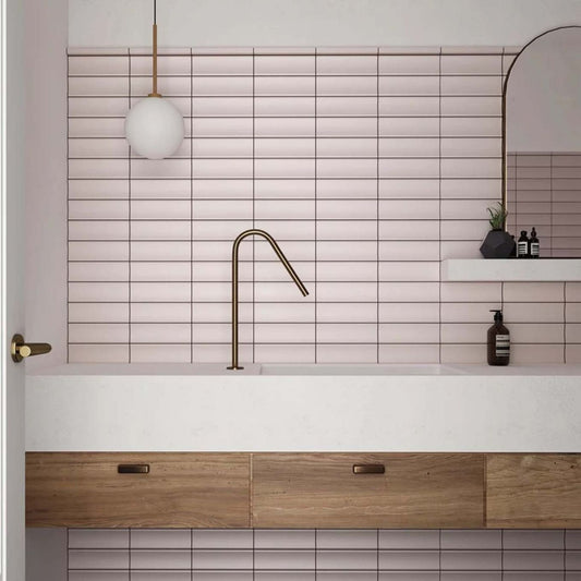 Valencia In Fair Pink Gloss Ceramic Tile 200x65mm
