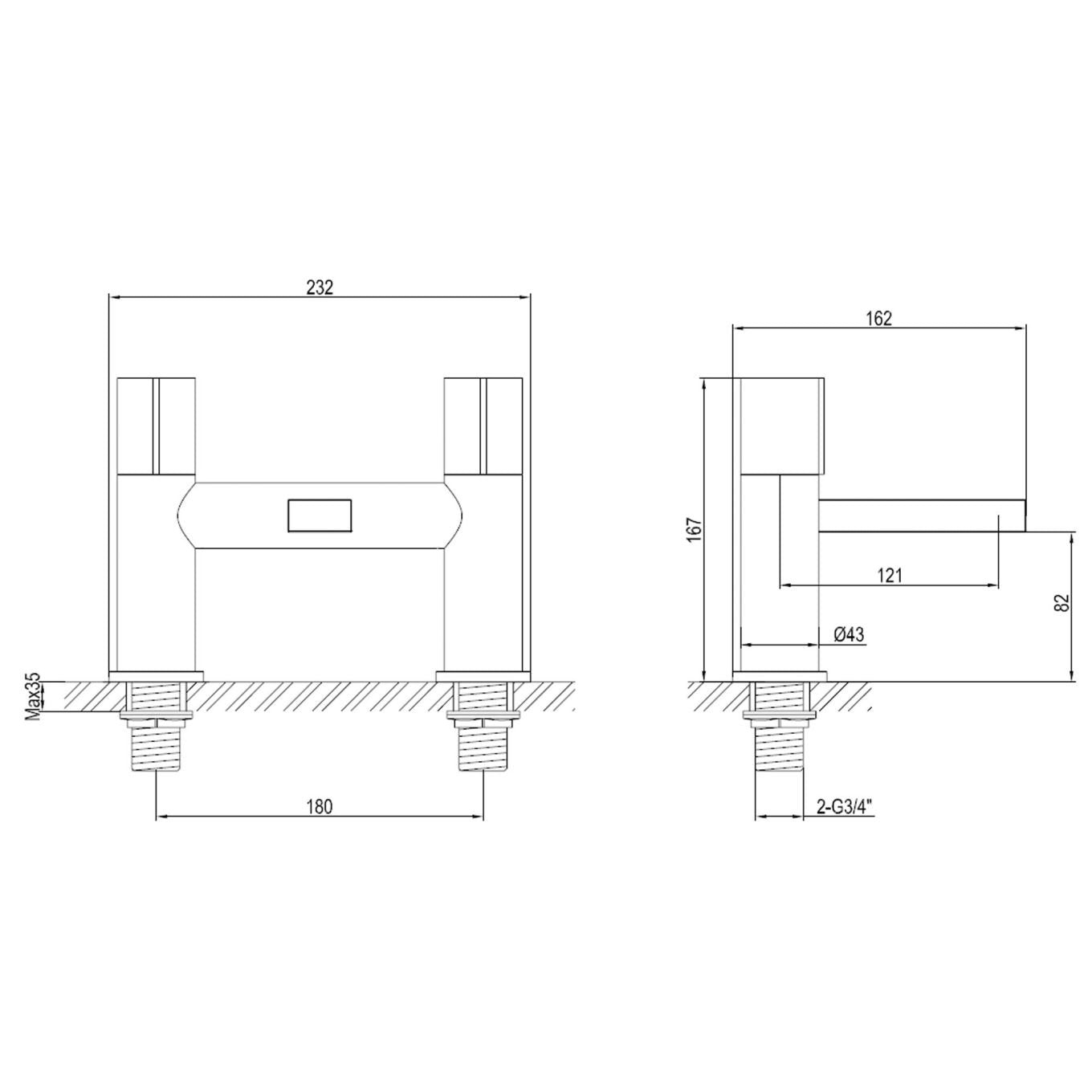 Pancho Chrome Bath Filler Tap