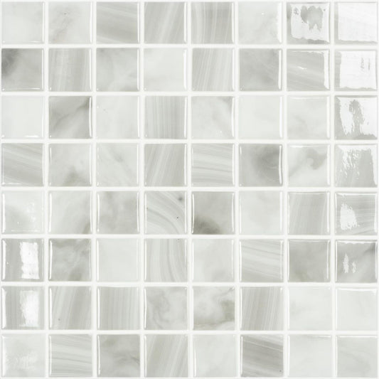 Pacific Pearl White Glass Mosaic Tile 315x315mm