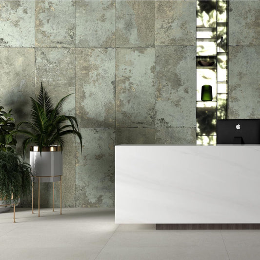 Brunel Green Lappato Porcelain Concrete Tile 1200x600mm