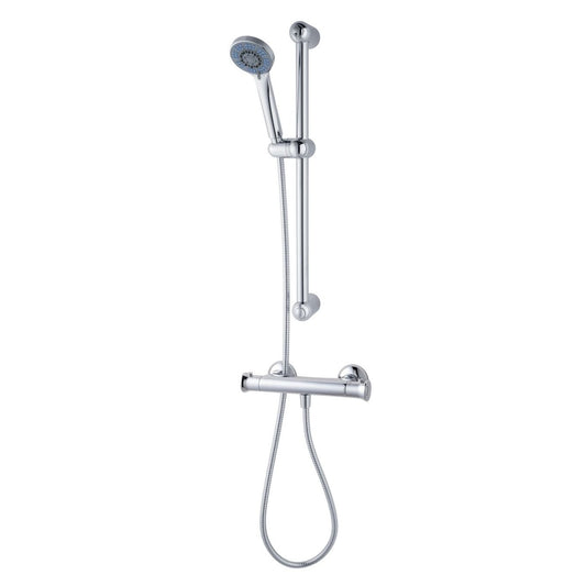 Abode Chrome Thermostatic Bar Valve Shower with Slide Rail Kit