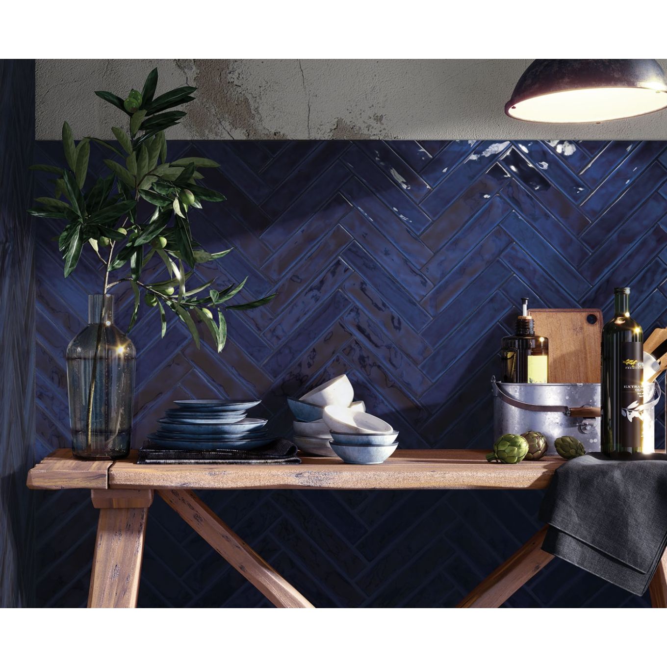 Sapporo Marine Gloss Ceramic Brick Tile 250x50mm