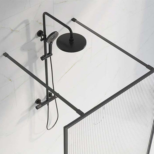Amien Matt Black Shower Screen Straight Support Bar 1200mm