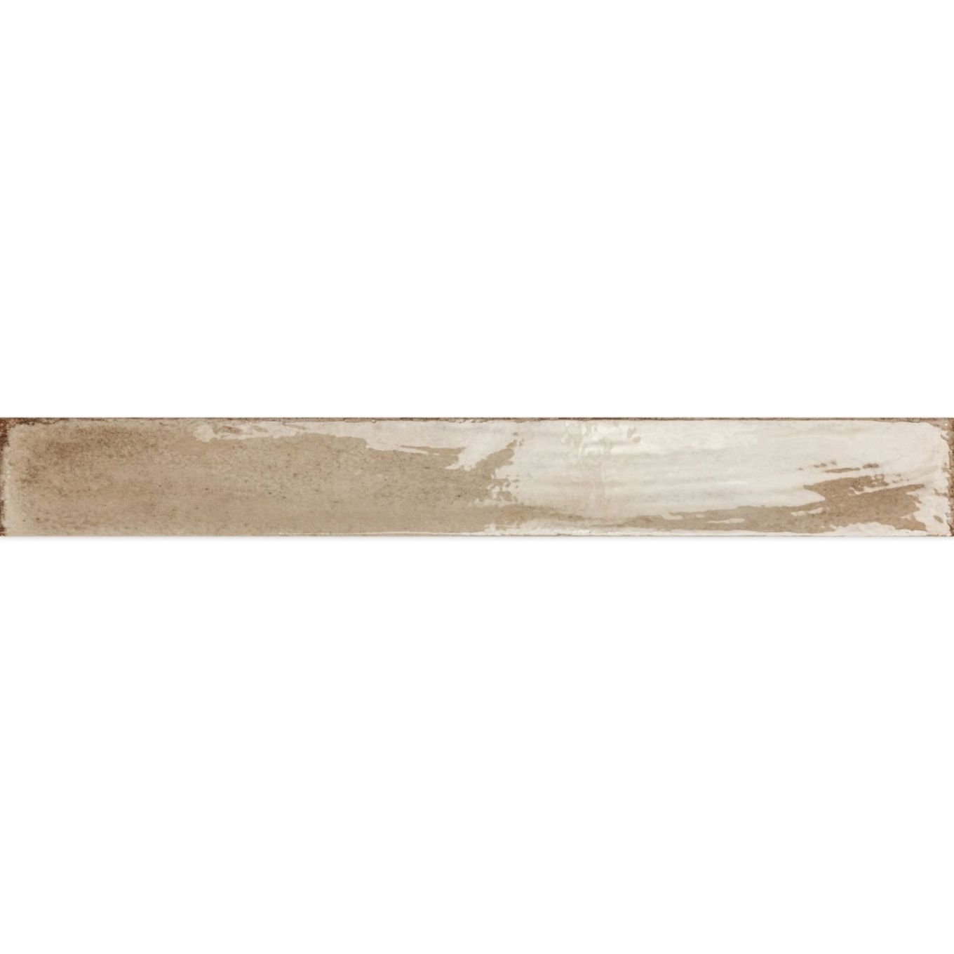 Capri Capuccino Beige Gloss Ceramic Brick Tile 400x50mm