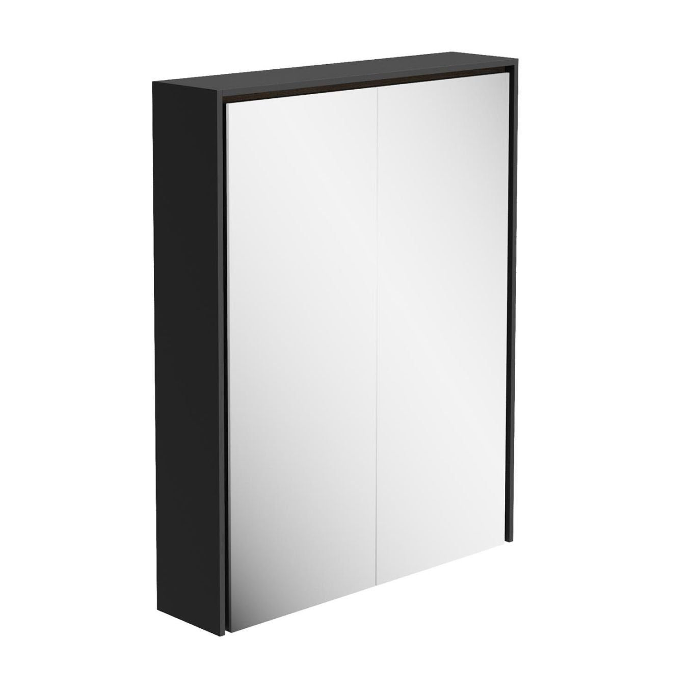 Newbury Matt Black LED Mirrored Wall Cabinet 550mm