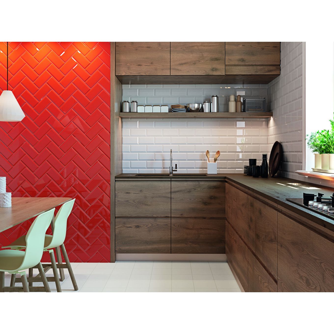Metro Red Ceramic Brick Tile 100x200mm