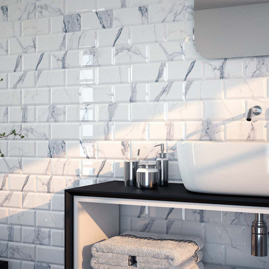 Metro Calcata Gris Ceramic Brick Tile 100x200mm